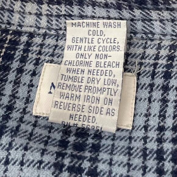 NorthCrest Size Medium Blue Plaid Flannel Hooded Shirt Shacket 90s Y2K Grunge - Picture 9 of 9